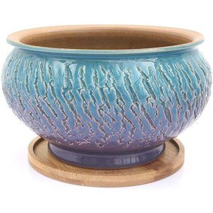 Color Glazed Vintage Round Ceramic Succulent Plant